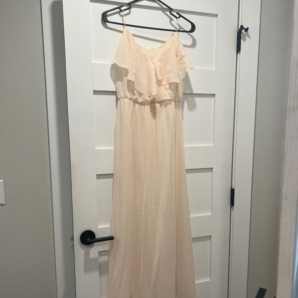 Nouvelle soft peach bridesmaids dress